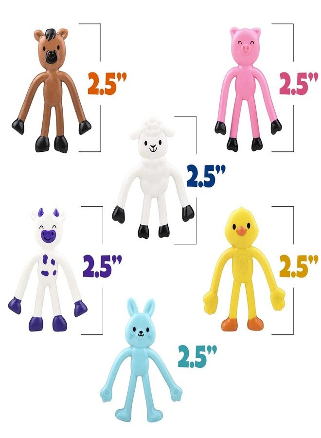 ArtCreativity Mini Bendable Farm Animal Toys, Set of 48, Barnyard Animal Toys for Kids in 6 Designs, Portable Stress Relief Toy for Kids, Barn Birthday Party Favors and Pinata Stuffers - Image 3